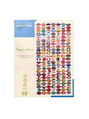 Pomegranate Gregory Blackstock Colorful Egg Pattern Flags 1000 Piece Puzzle New